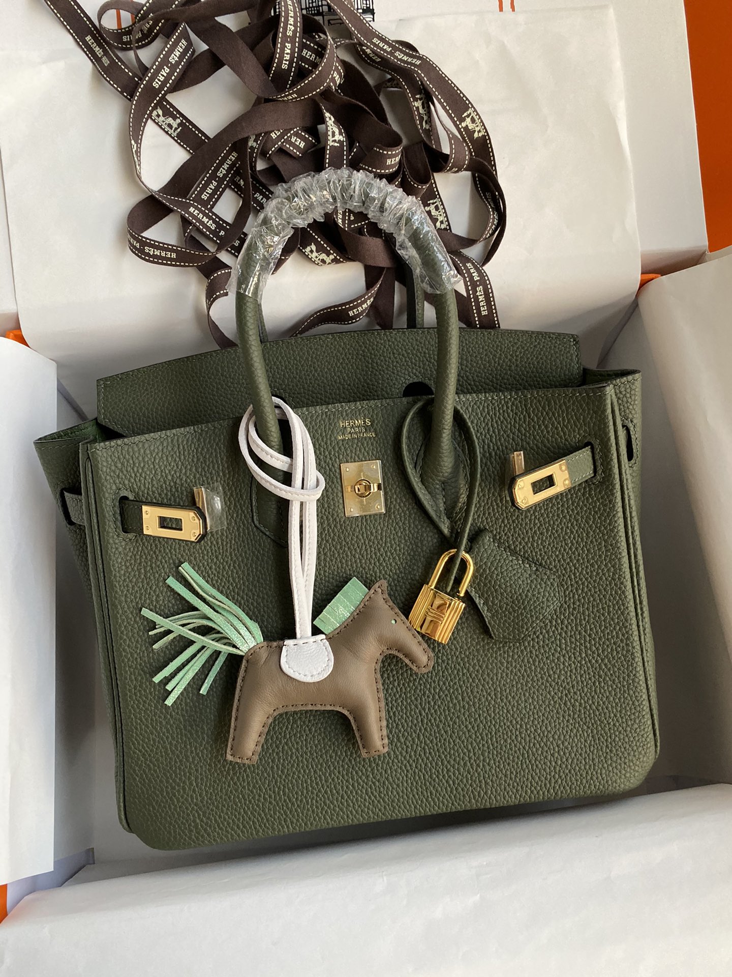 Hermes Birkin 25CM Togo Leather Handbag Forest Green